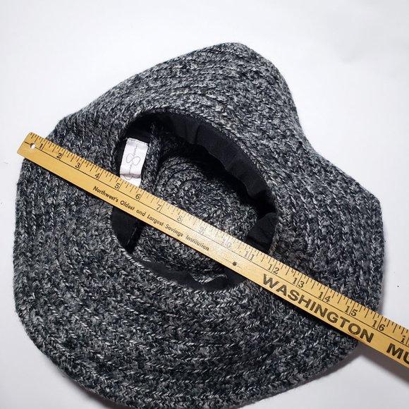 Jessica Simpson Floppy Sun Hat in Grey with Black Bow accent - Picture 11 of 11